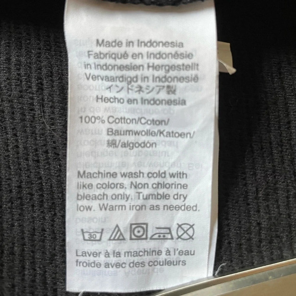 Madewell Texture & Thread Tie-Knot V-Neck Blouse Cropped Black Cotton Size XS - Picture 7 of 16